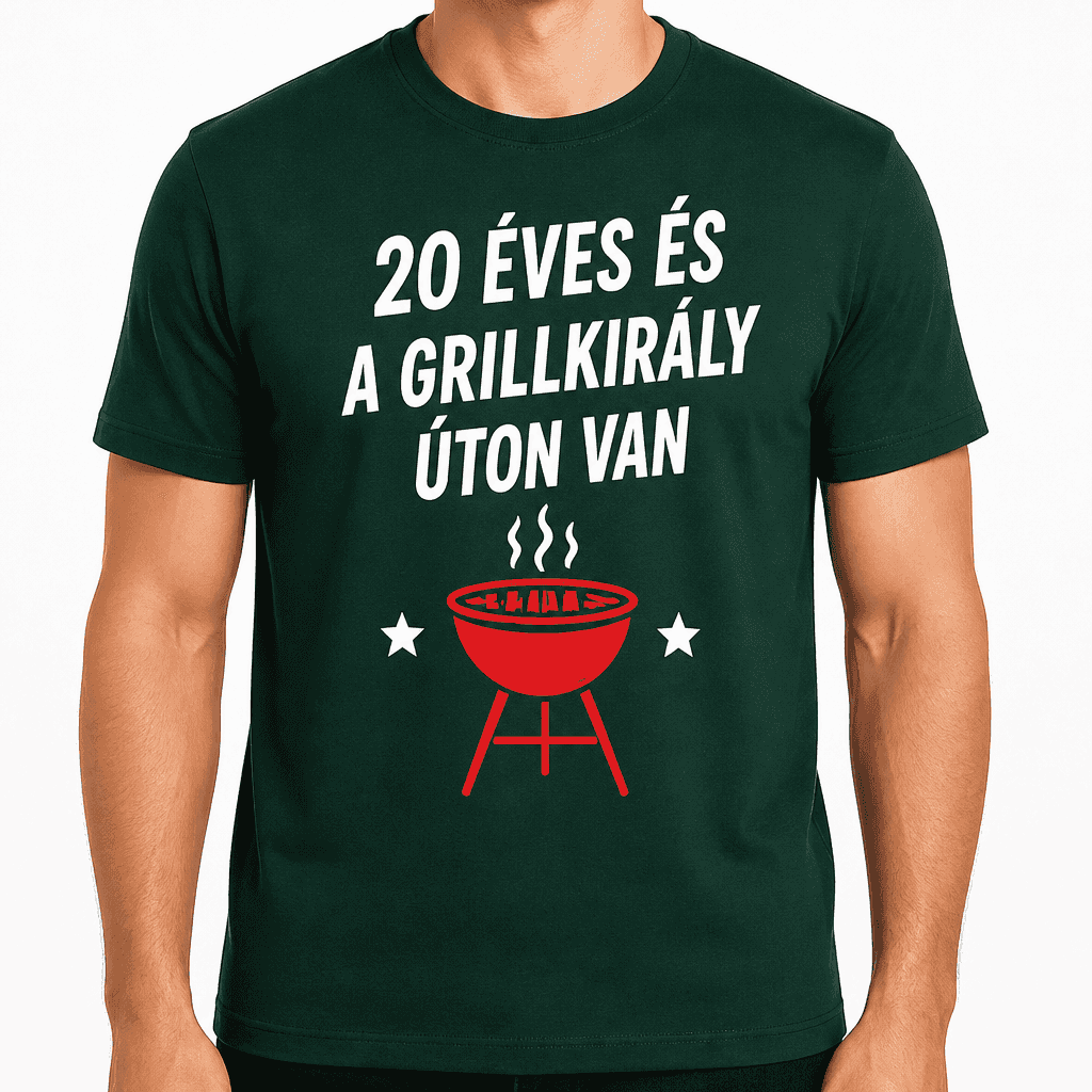 Póló 20. születésnapra – 20 éves és a grillkirály úton van