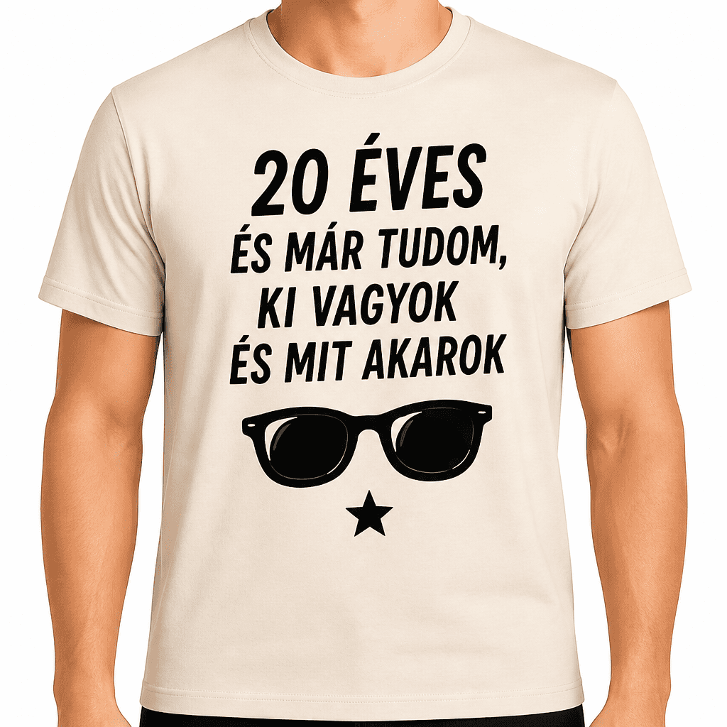 Póló 20. születésnapra – 20 éves és már tudom, ki vagyok és mit akarok