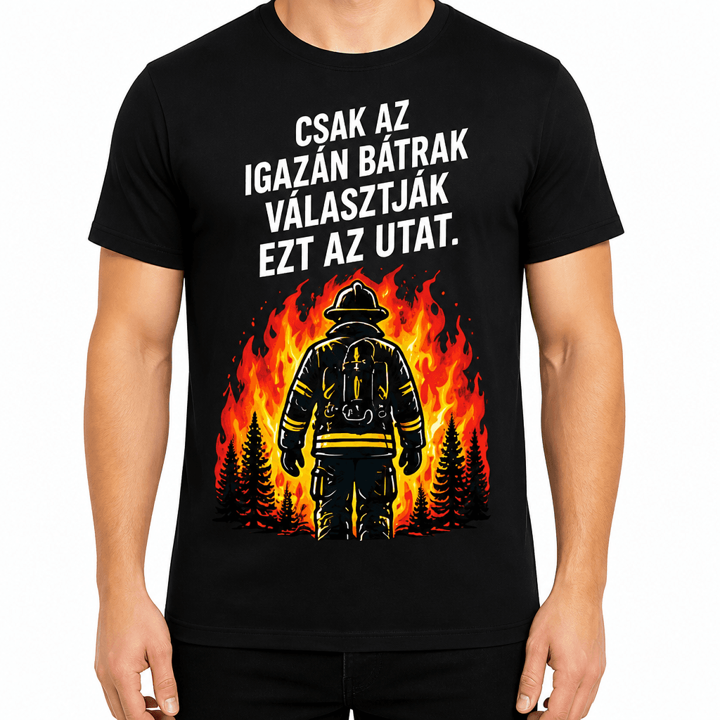 Tűzoltó póló – Csak az igazán bátrak választják ezt az utat.