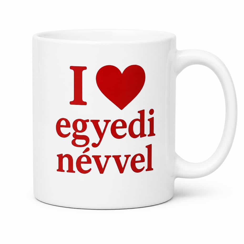 Vicces bögre I love egyedi névvel