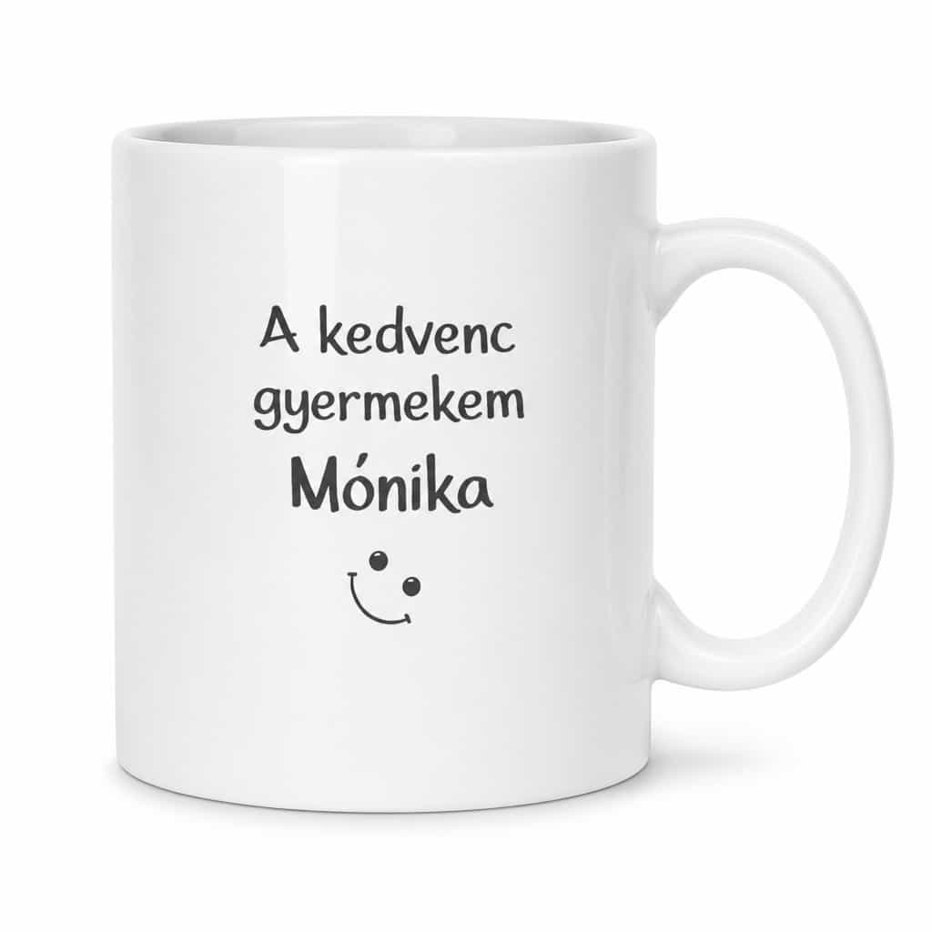 Vicces bögre kedvenc gyermekem egyedi névvel