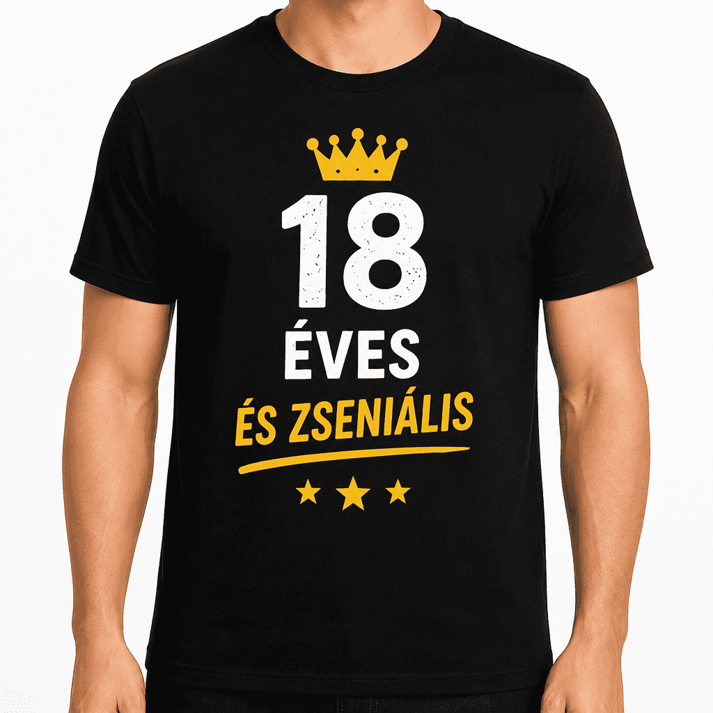 Póló 18. születésnapra – 18 éves és zseniális