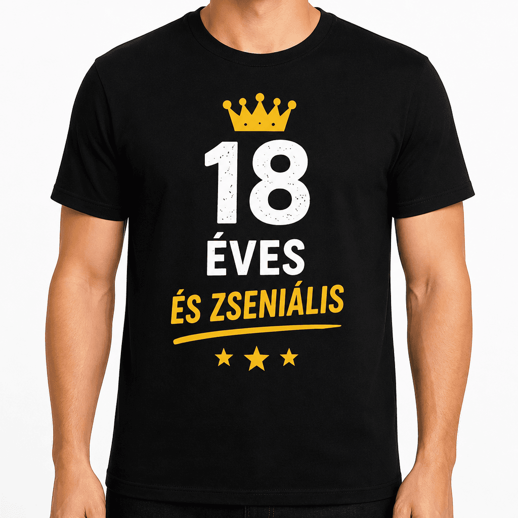 Póló 18. születésnapra – 18 éves és zseniális