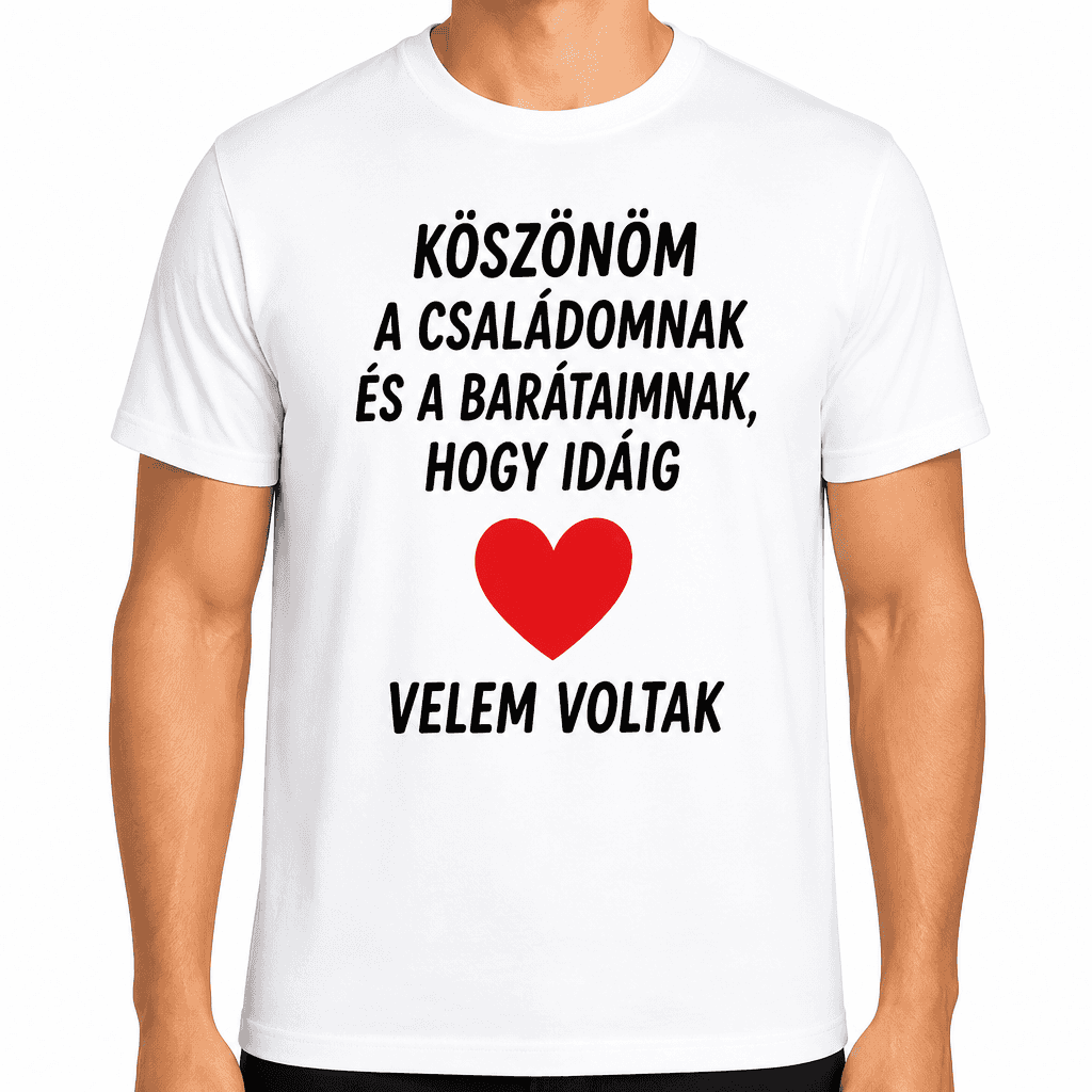 Póló 18. születésnapra – Köszönöm a családomnak és a barátaimnak, hogy idáig velem voltak
