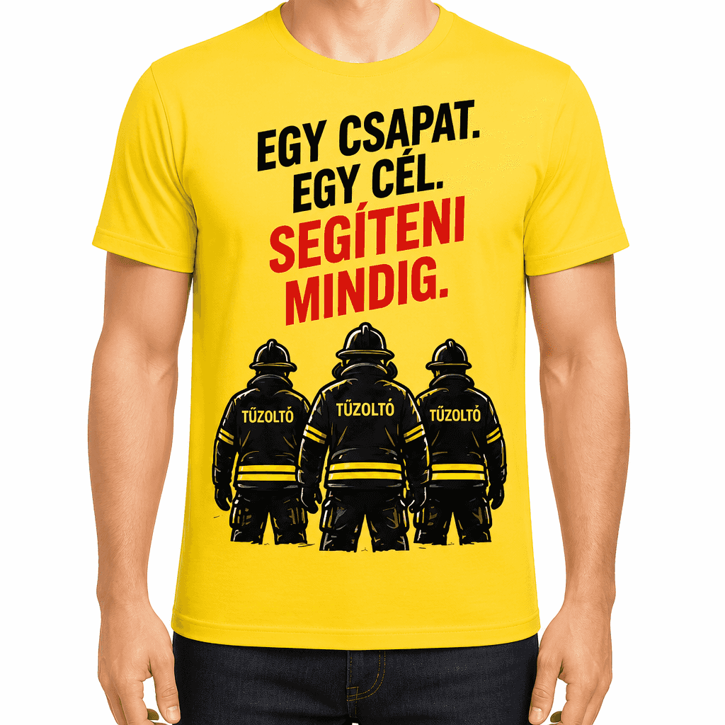 Tűzoltó póló – Egy csapat. Egy cél. Segíteni mindig.