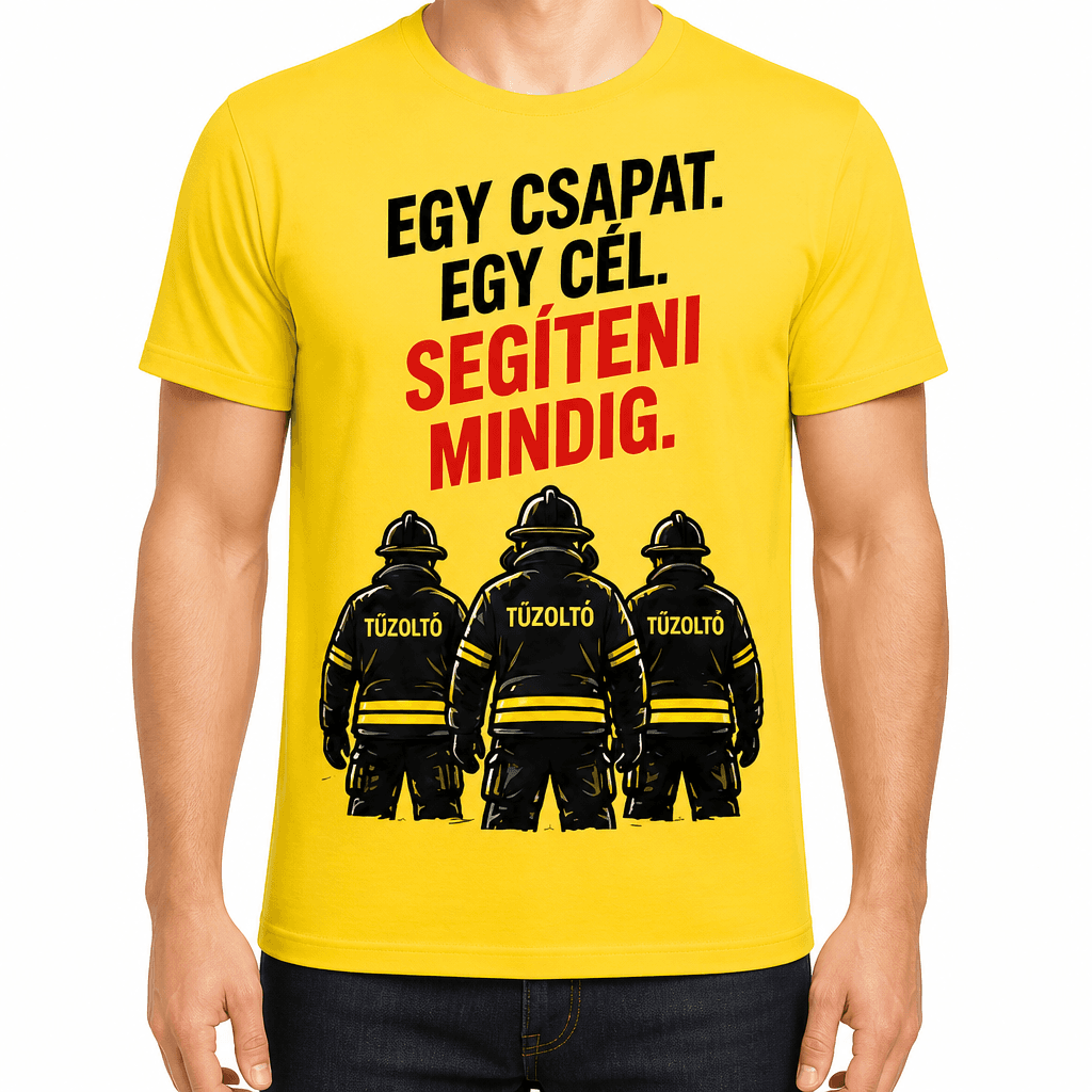 Tűzoltó póló – Egy csapat. Egy cél. Segíteni mindig.
