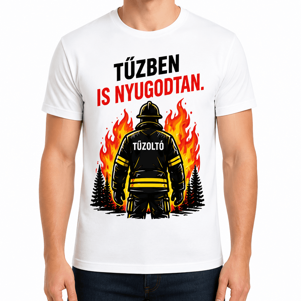 Tűzoltó póló – Tűzben is nyugodtan.