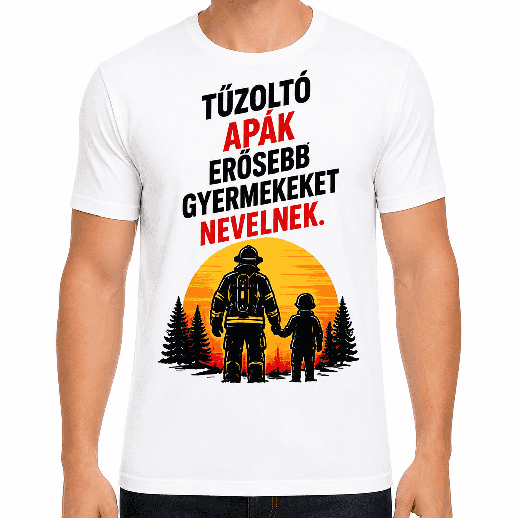 Tűzoltó póló – Tűzoltó apák erősebb gyermekeket nevelnek.