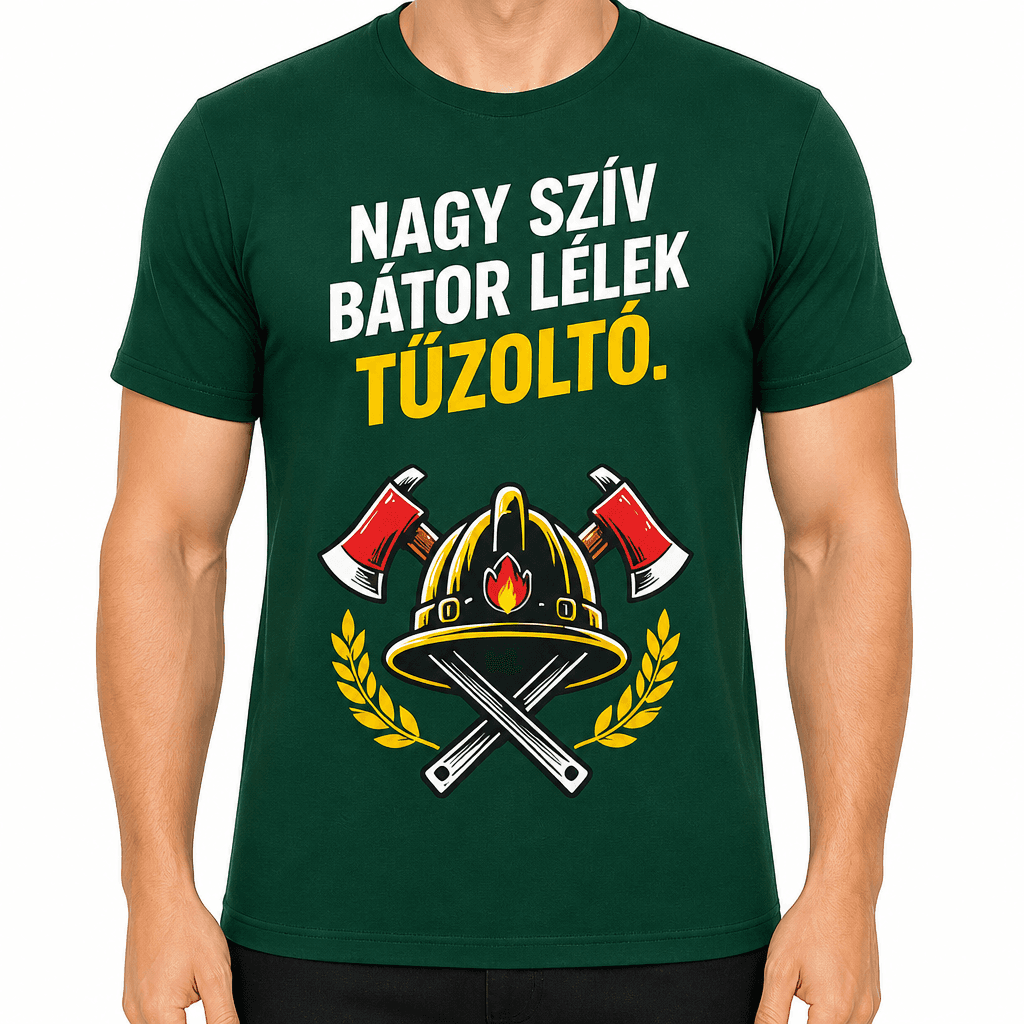 Tűzoltó póló – Nagy szív bátor lélek tűzoltó.