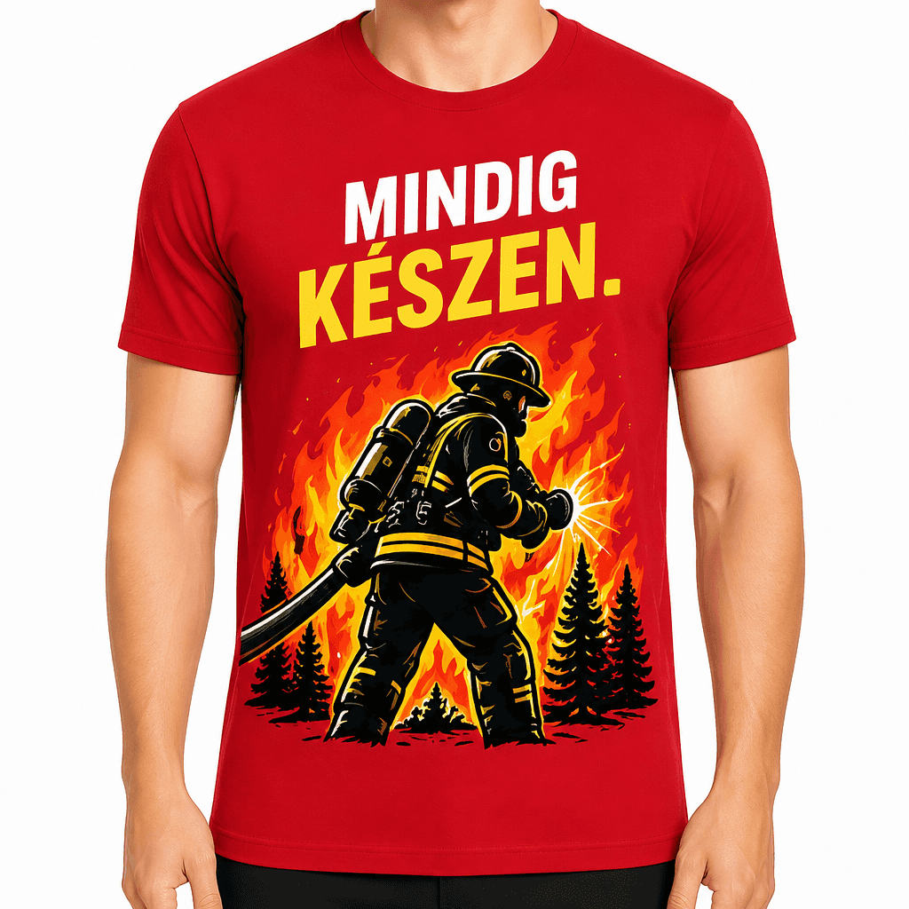 Tűzoltó póló – Mindig készen.