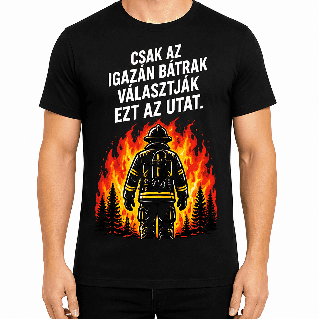 Tűzoltó póló – Csak az igazán bátrak választják ezt az utat.