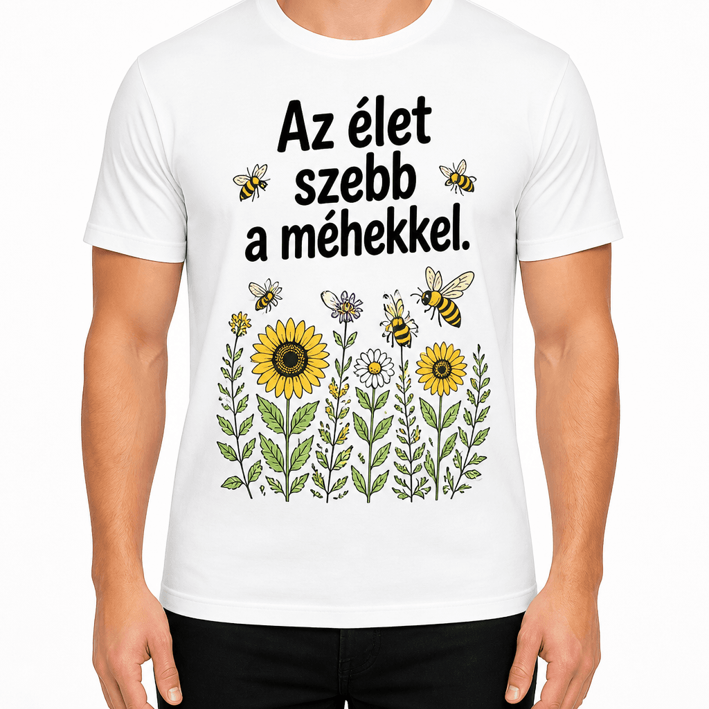 Méhész póló – Az élet szebb a méhekkel.
