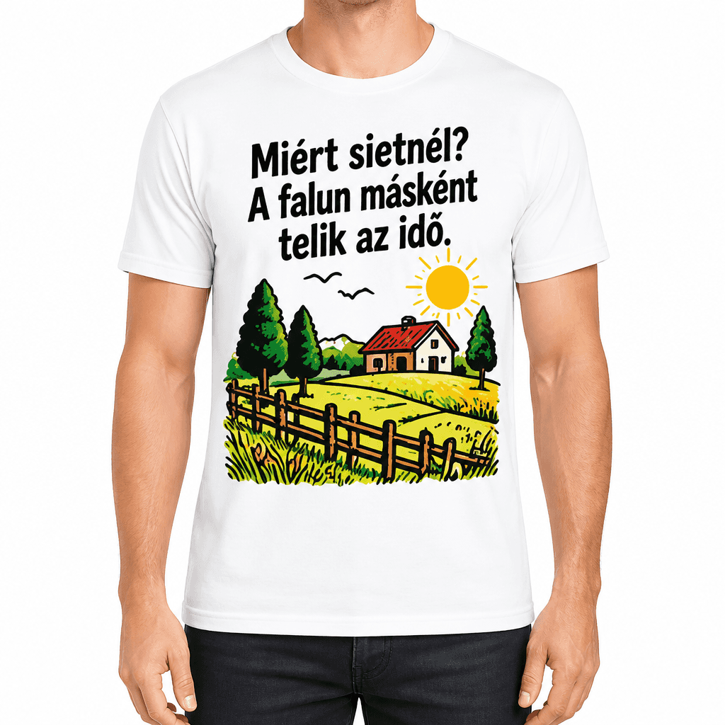 Gazda póló – Miért sietnél? A falun másként telik az idő.