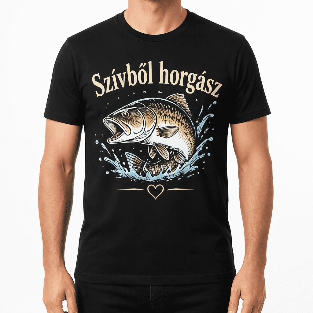 Horgász póló – Szívből horgász