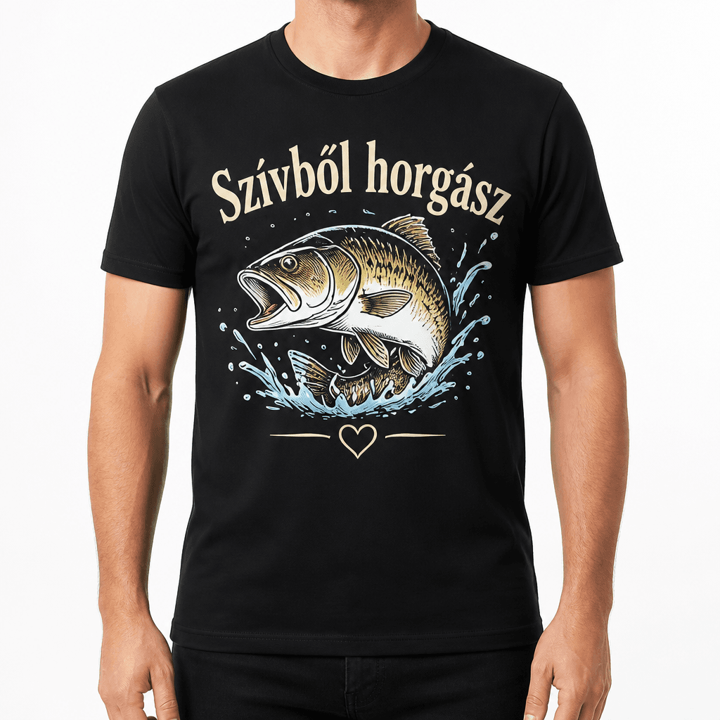 Horgász póló – Szívből horgász