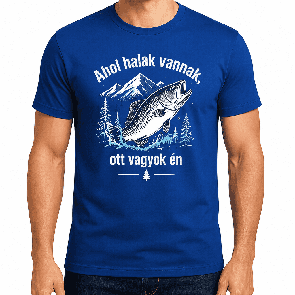 Horgász póló – Ahol halak vannak, ott vagyok én