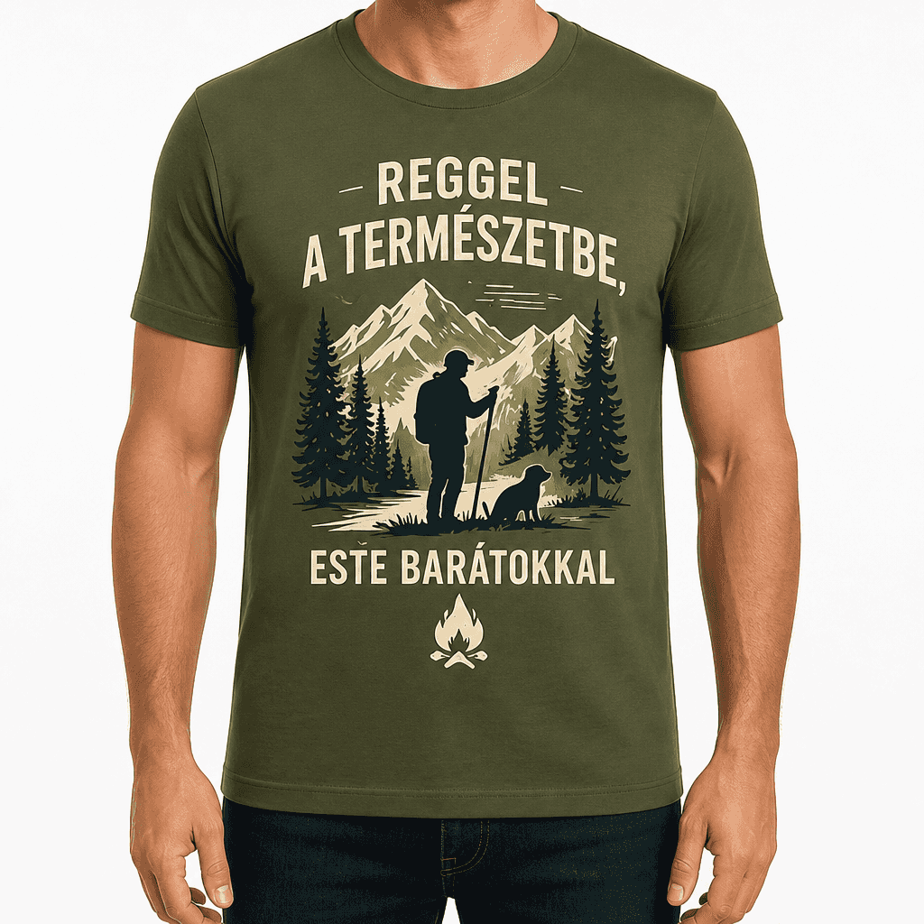 Vadász póló – Reggel a természetbe, este barátokkal