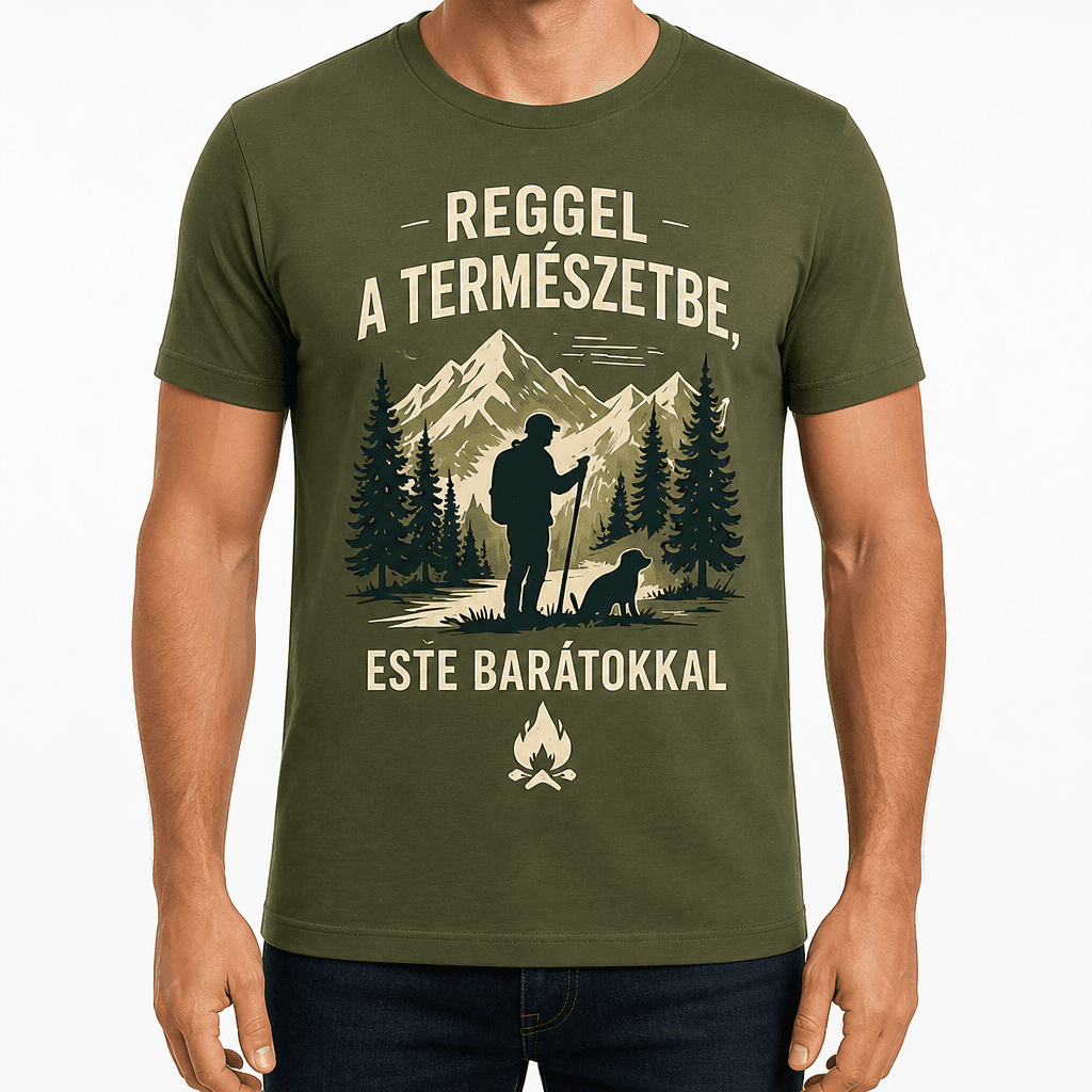 Vadász póló – Reggel a természetbe, este barátokkal