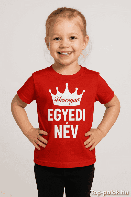 Gyerek póló hercegnő egyedi névvel
