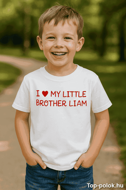 Gyerek póló I love my little brother egyedi névvel