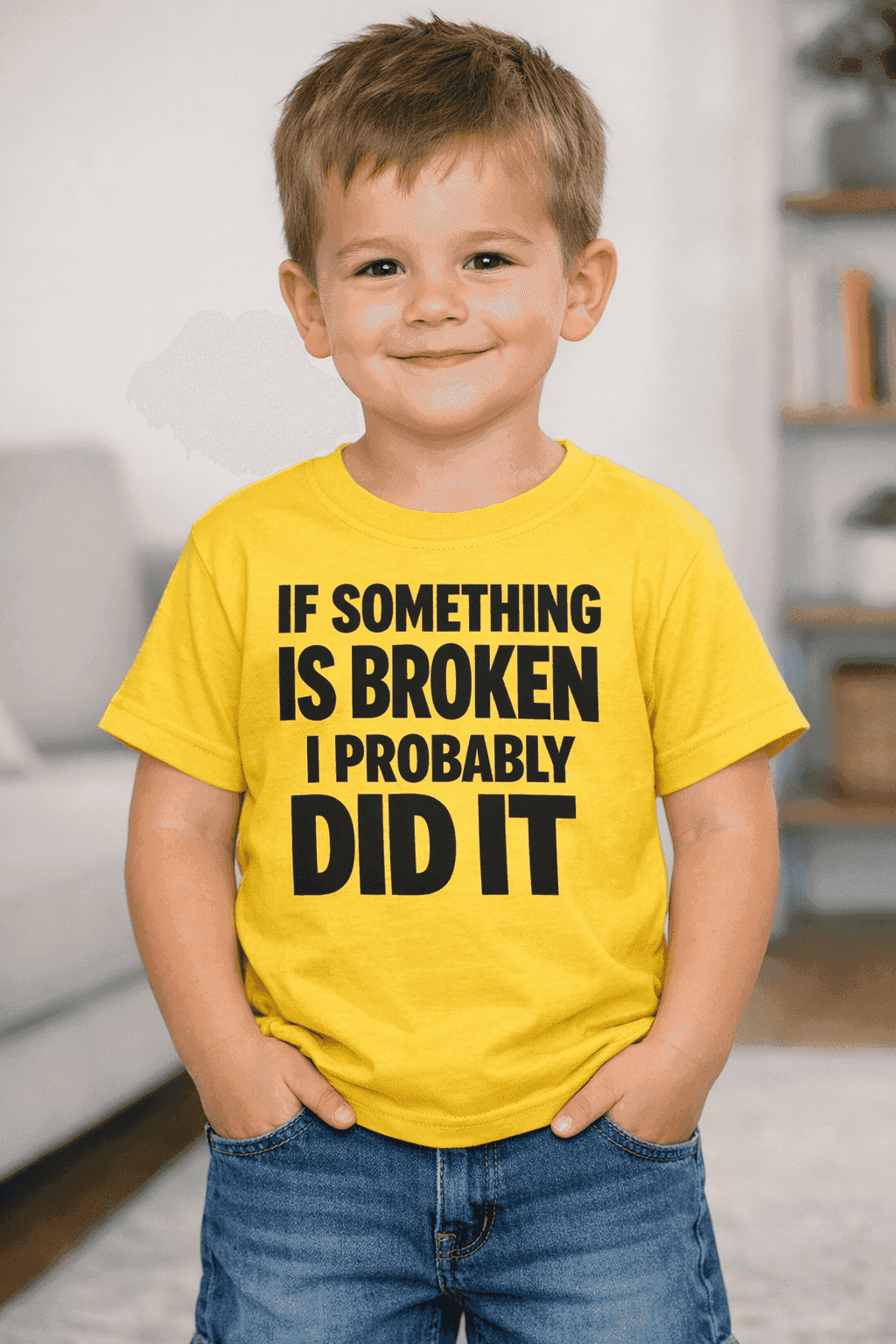 Vicces gyerek póló if something is broken i probably did it