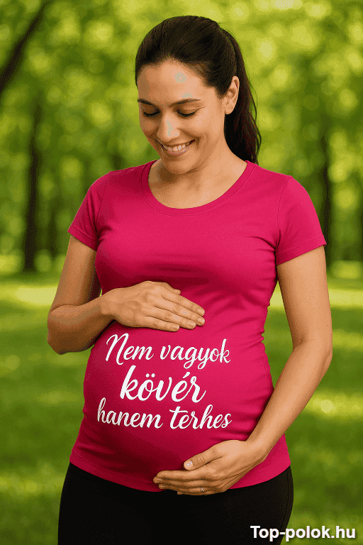 Kismama póló nem vagyok kövér hanem terhes
