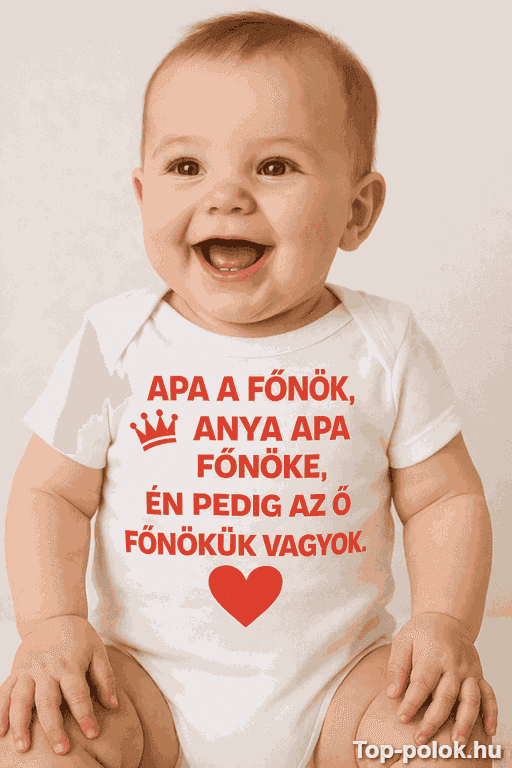 Vicces baba body apa a főnök egyedi felirattal