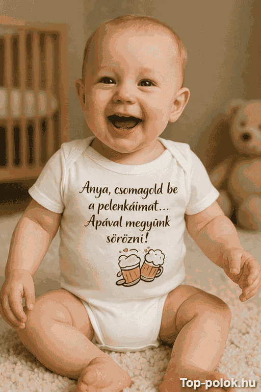 Vicces baba body apával sörözni megyek