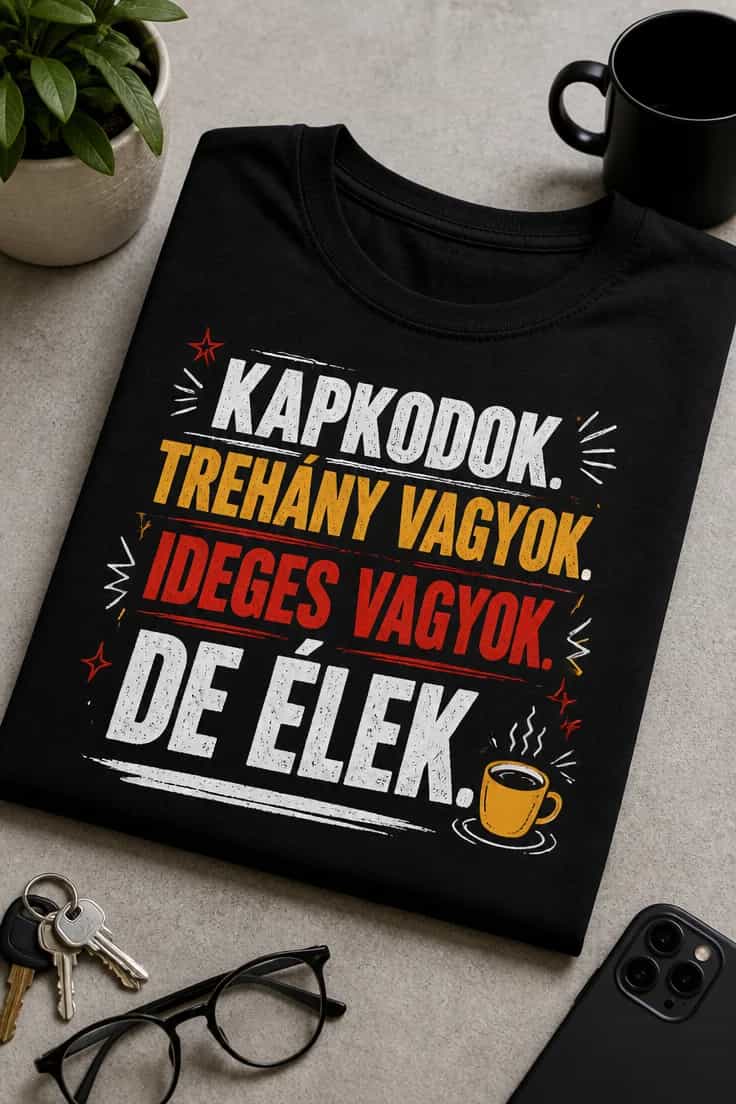 Vicces férfi póló kapkodok, ideges vagyok, de élek