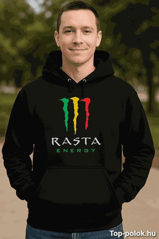Vicces kapucnis pulóver Rasta Energy