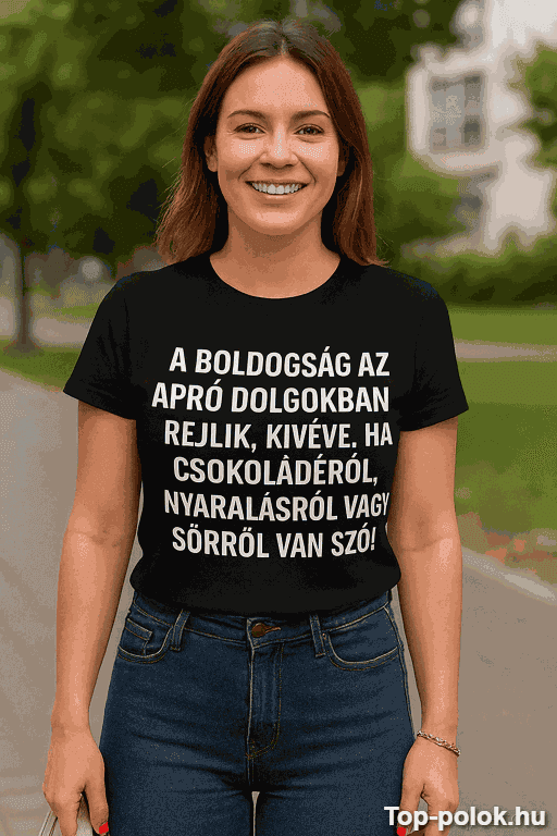 Vicces póló a boldogság az apró dolgokban rejlik