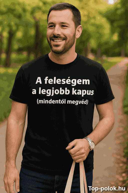 Vicces póló a feleségem a legjobb kapus
