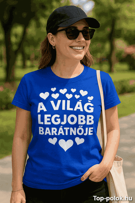 Vicces póló a világ legjobb barátnője egyedi névvel