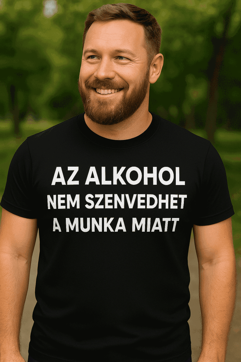 Vicces póló az alkohol nem szenvedhet a munka miatt