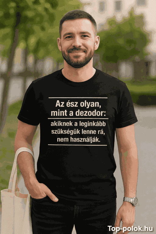 Vicces póló az ész olyan mint a dezodor