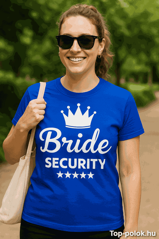 Vicces póló Bride Security