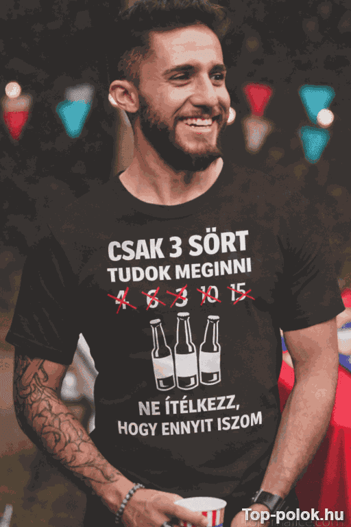 Vicces póló csak 3 sört tudok meginni