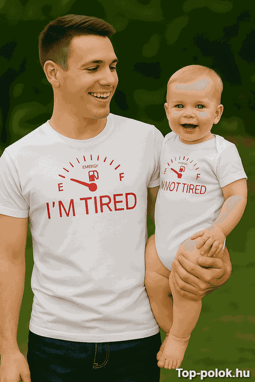 Vicces póló és body szett tired not tired
