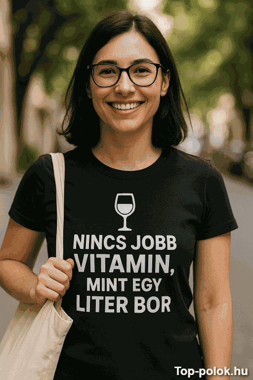Vicces póló nincs jobb vitamin mint egy liter bor