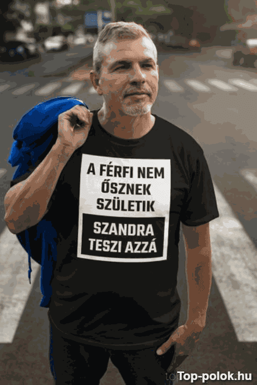 Vicces póló ősz férfi egyedi névvel