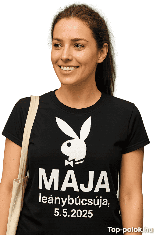 Vicces póló playboy leánybúcsú egyedi névvel