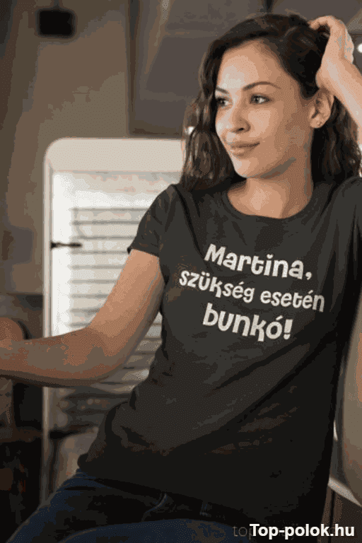 Vicces póló szükség esetén bunkó egyedi névvel