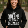 1. Női pulóver "Queens are born in December" felirattal, divatos téli viselet.