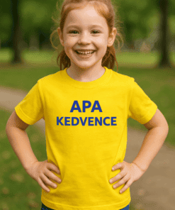 1. Gyerek póló "Apa kedvence" felirattal, színátmenetes vagy sima kivitelben, egyedi nyomtatással.