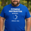 Fitnesz instruktor póló, fitness, edző, sport, egészség, mozgás, fitness szakember.