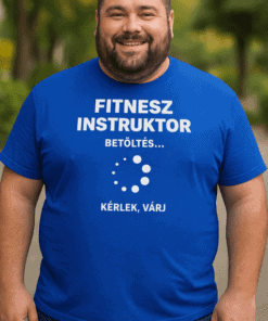 Fitnesz instruktor póló, fitness, edző, sport, egészség, mozgás, fitness szakember.