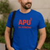 APU3 (A KÖBÖN) póló, modern design, férfi, szín: kék, 100% pamut, kényelmes viselet, ideális ajándék.