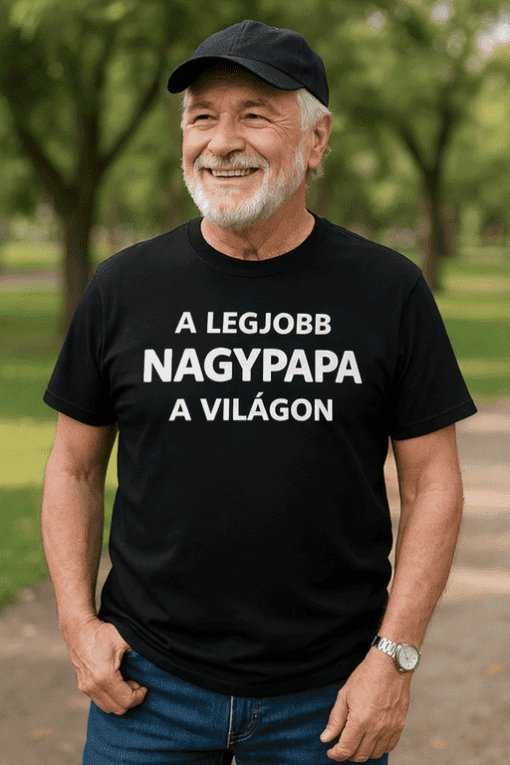 Babapapa feliratos póló, ajándék ötlet nagypapák számára, stílusos ajándékok, top-polok.hu.