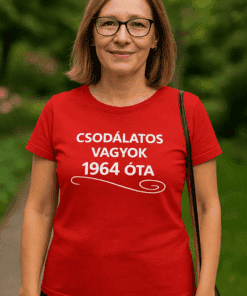 - női önazonosító póló, 1964 óta, egyedi felirat, kézműves pólók, szlogens póló, vicces póló.