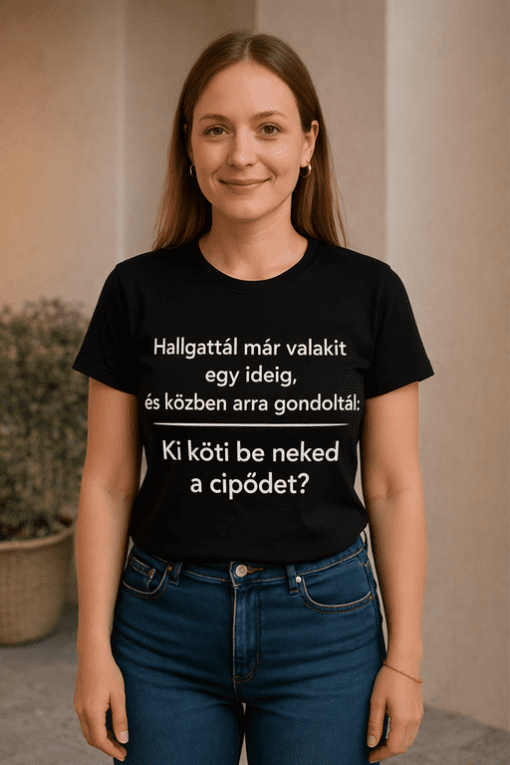 1. Női póló humoros felirattal, egyedi divat.